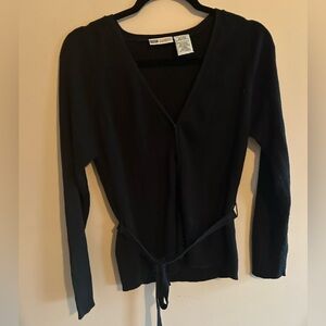 Vintage y2k black belted sweater